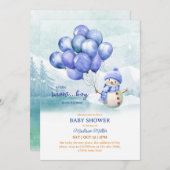 Snowman Baby Boy Baby Dusche Einladung (Vorne/Hinten)