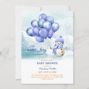 Snowman Baby Boy Baby Dusche Einladung