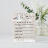 Snowman Baby Dusche wünscht eine Babykarte (Stehend Vorderseite)