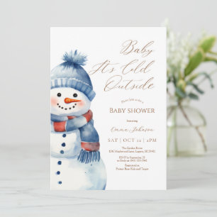 Snowman Baby It's Cold Outside Baby Shower laden e Dankeskarte