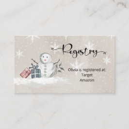 Snowman Baby Registry Begleitkarte