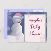 Snowman Baby Shower Einladung (Vorne/Hinten)