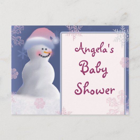 Snowman Baby Shower Einladung (Vorderseite)