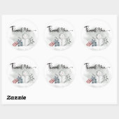 Snowman Babydusche Danke Runder Aufkleber (Blatt)