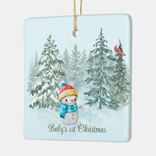 Snowman Baby's 1. Weihnachten Keramikornament (Links)