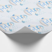 Snowman Baby's 1. Weihnachts Custom Geschenkpapier (Ecke)
