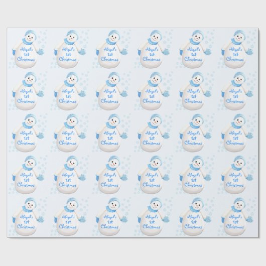 Snowman Baby's 1. Weihnachts Custom Geschenkpapier (Flach)