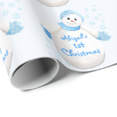 Snowman Baby's 1. Weihnachts Custom Geschenkpapier (Rolleneckpunkt)