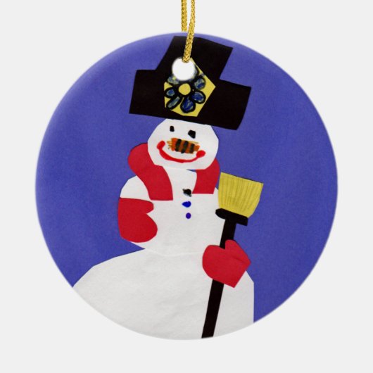 Snowman Baby's First Christmas Keramikornament (Vorne)