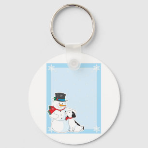 Snowman Background Schlüsselanhänger