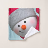 Snowman Badhandtuch Set (Waschlappen)