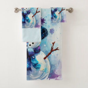 Snowman Badhandtuch Set