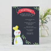 Snowman Baker Cookie Exchange Party Einladung (Stehend Vorderseite)