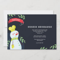 Snowman Baker Cookie Exchange Party Einladung