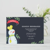 Snowman Baker Cookie Exchange Party Einladung (Stehend Vorderseite)