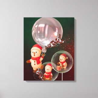 Snowman Balloon Weihnachts-Leinwand Wall Art Leinwanddruck