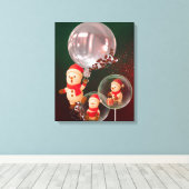 Snowman Balloon Weihnachts-Leinwand Wall Art Leinwanddruck (Insitu (Holzboden))