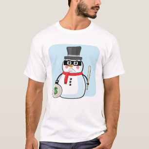 Snowman Bandit - Funny Illustration T-Shirt