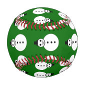 Snowman Baseball lächelt Weihnachten (Rückseite)