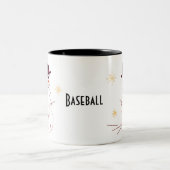 Snowman Baseball Player Zweifarbige Tasse (Mittel)