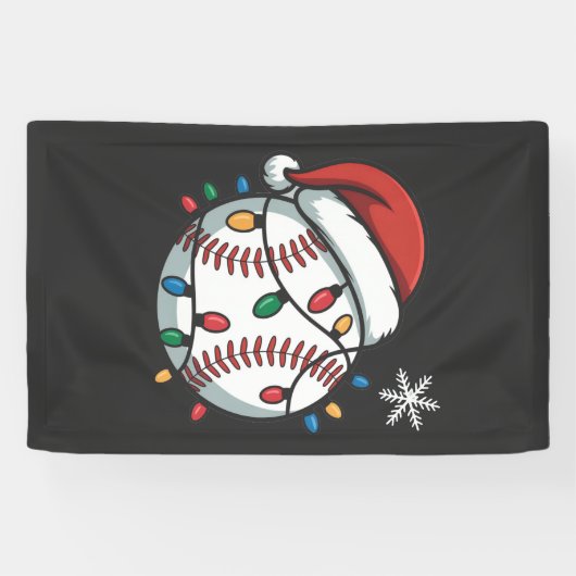Snowman Baseball Weihnachtsfeier WeihnachtsBasebal Banner (Horizontal)