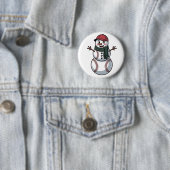 Snowman Baseball Weihnachtsfeier WeihnachtsBasebal Button (Beispiel)