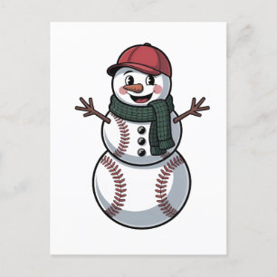 Snowman Baseball Weihnachtsfeier WeihnachtsBasebal Einladungspostkarte