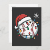 Snowman Baseball Weihnachtsfeier WeihnachtsBasebal Einladungspostkarte (Vorne/Hinten)