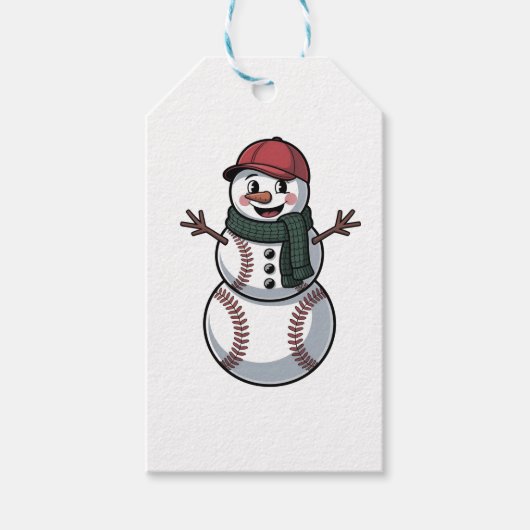 Snowman Baseball Weihnachtsfeier WeihnachtsBasebal Geschenkanhänger (Vorderseite)