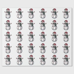 Snowman Baseball Weihnachtsfeier WeihnachtsBasebal Geschenkpapier