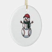 Snowman Baseball Weihnachtsfeier WeihnachtsBasebal Keramik Ornament (Rechts)