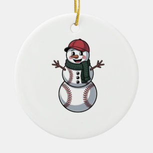 Snowman Baseball Weihnachtsfeier WeihnachtsBasebal Keramik Ornament