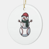 Snowman Baseball Weihnachtsfeier WeihnachtsBasebal Keramik Ornament (Links)