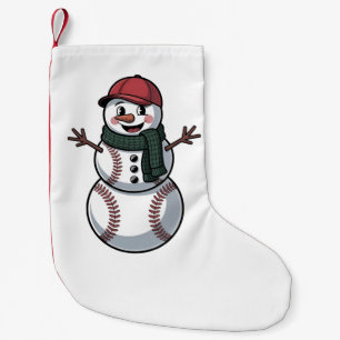 Snowman Baseball Weihnachtsfeier WeihnachtsBasebal Kleiner Weihnachtsstrumpf