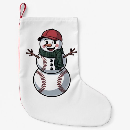 Snowman Baseball Weihnachtsfeier WeihnachtsBasebal Kleiner Weihnachtsstrumpf (Vorderseite)