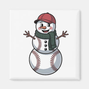 Snowman Baseball Weihnachtsfeier WeihnachtsBasebal Magnet