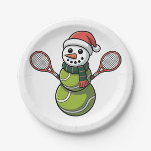 Snowman Baseball Weihnachtsfeier WeihnachtsBasebal Pappteller