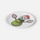 Snowman Baseball Weihnachtsfeier WeihnachtsBasebal Pappteller (Schrägansicht)