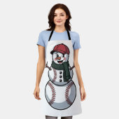 Snowman Baseball Weihnachtsfeier WeihnachtsBasebal Schürze (Getragen)