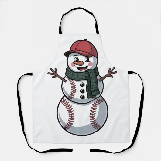 Snowman Baseball Weihnachtsfeier WeihnachtsBasebal Schürze (Vorderseite)