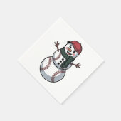 Snowman Baseball Weihnachtsfeier WeihnachtsBasebal Serviette (Ecke)