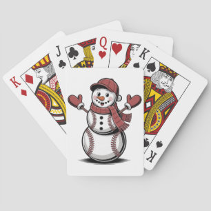 Snowman Baseball Weihnachtssportliebhaber Spielkarten
