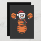 Snowman Basketbal Weihnachtsfeiertag Weihnachtsfei Feiertagskarte (Vorne/Hinten)