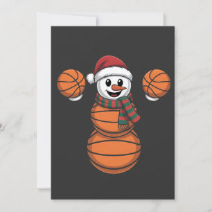 Snowman Basketbal Weihnachtsfeiertag Weihnachtsfei Feiertagskarte