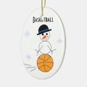 Snowman Basketball-Spieler Keramikornament (Links)