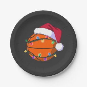 Snowman Basketball Weihnachtsfeiertag Weihnachtsfe Pappteller