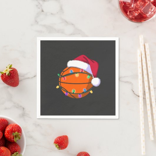 Snowman Basketball Weihnachtsfeiertag Weihnachtsfe Serviette (Beispiel)