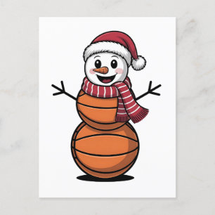 Snowman Basketball Weihnachtsliebhaber Feiertagspostkarte