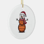Snowman Basketball Weihnachtsliebhaber Keramik Ornament (Rechts)