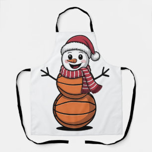 Snowman Basketball Weihnachtsliebhaber Schürze